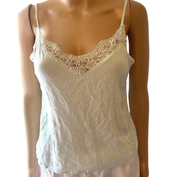 Forever 21 Y2K Cami Tank Top Sz S Chiffon Lace Trim Fairy Beachy Summer Sexy - Picture 1 of 6